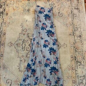 Free People Blue and Pink Floral Maxi Dress